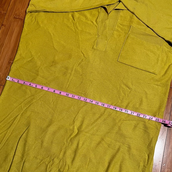 FREE PEOPLE Dana Maxi Luxe Polo Cashmere Sweater Dress Gold Size L. - Picture 10 of 16